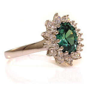 Changing Color Gemstone Silver Ring