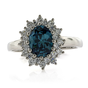 Changing Color Gemstone Silver Ring