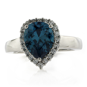 Alexandrite and Simulated Diamond Ring