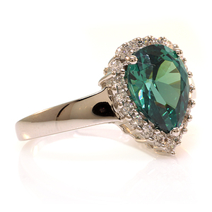 Alexandrite and Simulated Diamond Ring