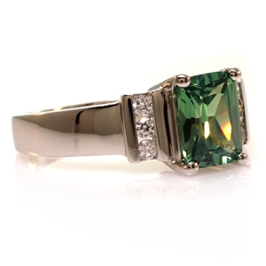 Beautiful Emerald Cut Alexandrite Sterling Silver Ring