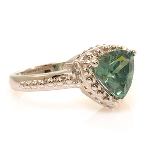Trillion Cut Gorgeous Alexandrite Sterling Silver Ring