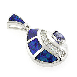 Australian Opal Pendant with Tanzanite