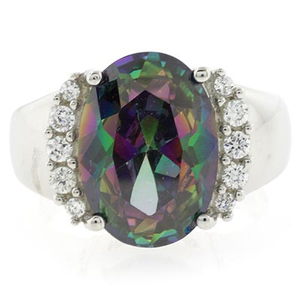 925 Sterling Silver Mystic Topaz Ring