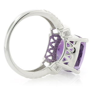 Amethyst Ring | Cushion Cut Amethyst