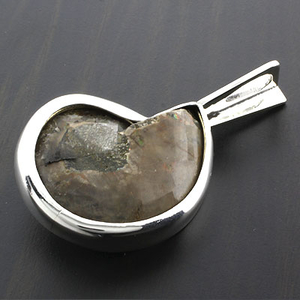 Genuine Fossil (Ammonite) Turquoise Pendant