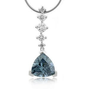 Alexandrite Trillion Cut Silver Pendant