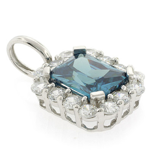 Emerald Cut Alexandrite Sterling Silver Pendant