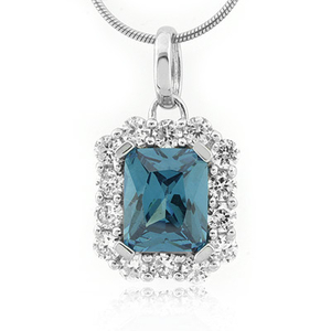 Emerald Cut Alexandrite Sterling Silver Pendant