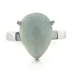 Aquamarine Silver Ring