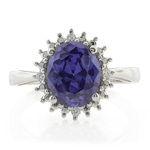 Oval Princess Kate Style Tanzanite Silver Ring