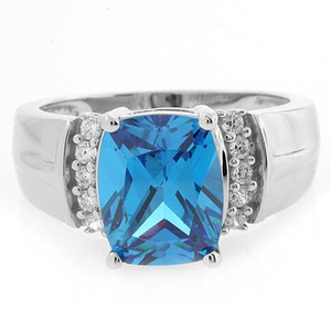 Unisex Blue Topaz Ring