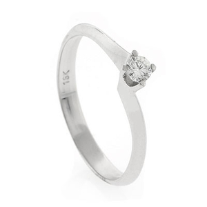 0.13 ct tw Diamond Solitaire Ring Setting in 18K White Gold