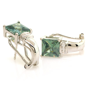 Mystic Topaz Silver Earrings with Omega Closure
