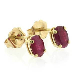 Ruby 14k Yellow Gold Stud Earrings