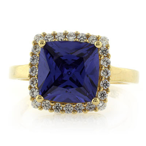 Tanzanite Sterling Silver Ring in Gold Plated
