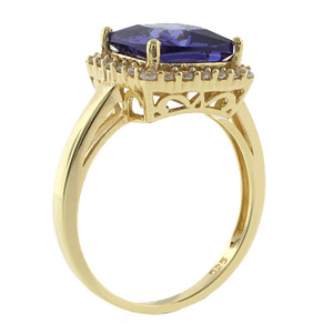 Tanzanite Sterling Silver Ring in Gold Plated