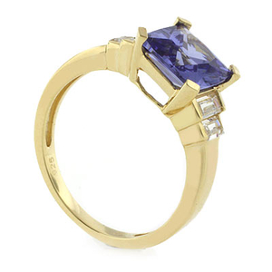 Tanzanite Sterling Silver Ring in Gold Plated