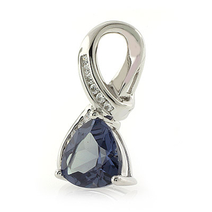 Alexandrite Bluish to Pink Trillion Cut Stone Pendant