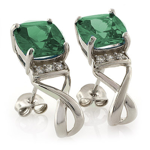 Cushion Cut Alexandrite Silver Earrings