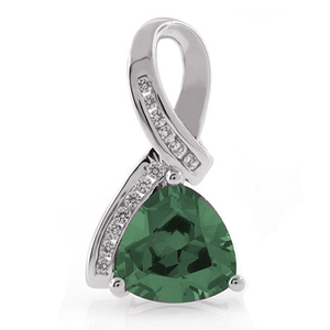 Alexandrite Sterling Silver Trillion Cut Stone Pendant