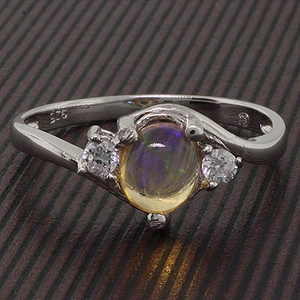 Natural Mexican Jelly Fire Opal Ring