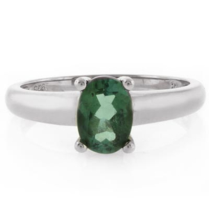 Mined Green Tourmaline Ring in Sterling Silver