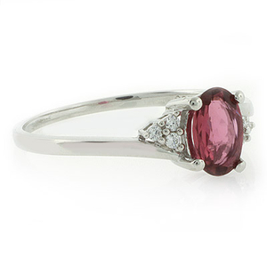 Authentic Rubellite Sterling Silver Ring