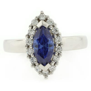 Silver Marquise Cut Tanzanite Ring