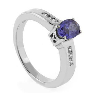 Oval Cut Tanzanite Silver Ring