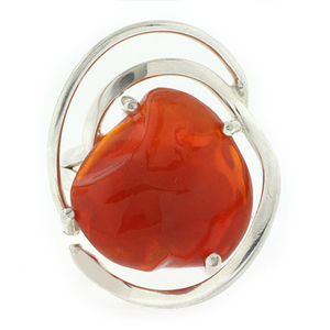 Natural Mexican Fire High Quality Opal Silver Ring 12 carat Stone