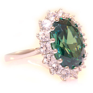 Alexandrite Princess Kate Style Silver Ring