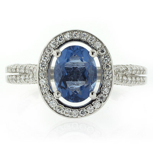 Alexandrite Micro Pave Setting Silver Ring