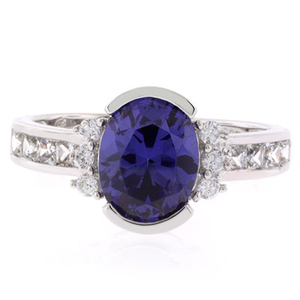 Oval Cut Channel Setting Tanzanite Ring