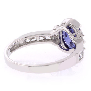 Tanzanite Sterling Silver Oval Cut Gemstone Ring