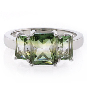 3 Stone Tourmaline Watermelon Ring