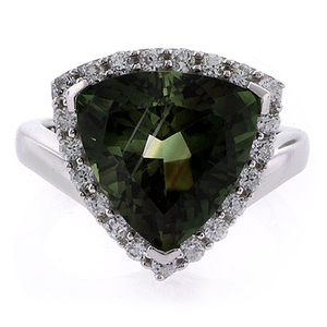 Trillion Cut Tourmaline Watermelon Ring