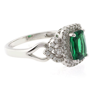 Green Emerald Sterling Silver Ring
