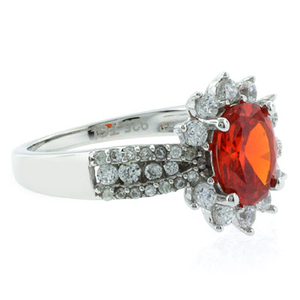Oval Cut Fire Opal Ring