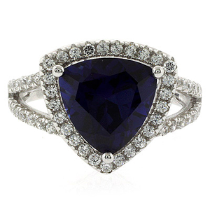 Trillion Cut Big Sapphire Ring