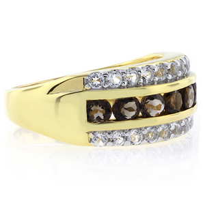 Genuine Smoky Topaz Sterling Silver Ring
