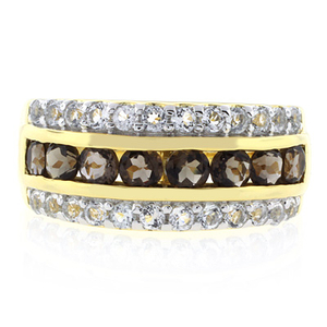 Genuine Smoky Topaz Sterling Silver Ring