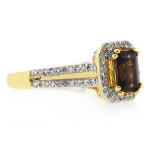 Smoked Topaz Gemstone Sterling Silver Ring