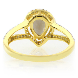 Pear Cut Genuine Smoky Topaz Sterling Silver Ring
