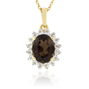 Authentic Smoked Topaz Sterling Silver Pendant