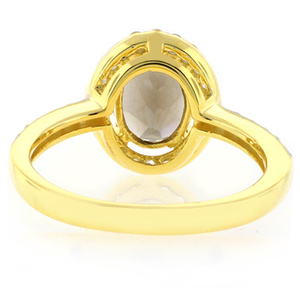 Smoky Topaz Solitaire With Accents Sterling Silver Ring