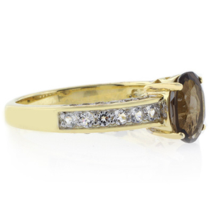 Solitaire Smoky Topaz Sterling Silver Ring