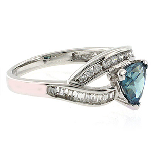 Trillion Cut Alexandrite Sterling Silver Ring