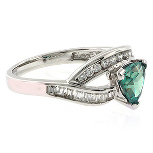 Trillion Cut Alexandrite Sterling Silver Ring