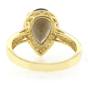 Pear Cut Smoky Topaz Sterling Silver Ring